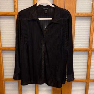 EUC Lane Bryant Striped Semi Sheer Blouse